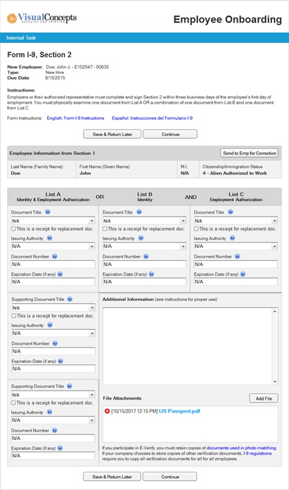 Creating Form I-9 – ExponentHR Elevate