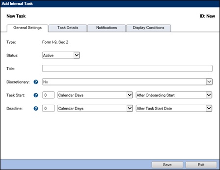 Internal Tasks – ExponentHR Elevate